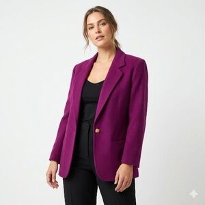 Savannah Women’s Wool Structured Blazer Purple Size 10